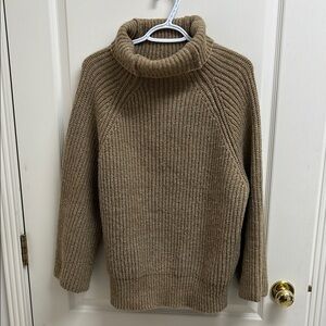 Oversized Knit Wide Sleeve Wool-blend Turtleneck Sweater Jumper | Size OS
